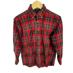 VTG Pendleton Virgin Wool Plaid Shirt MacInnes Tartan Womens M Red Button Up